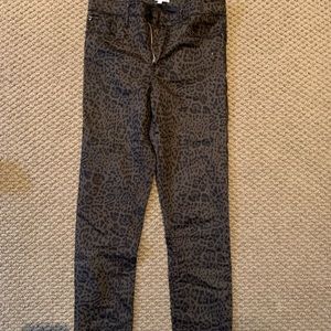 olive green jeans with black cheetah print